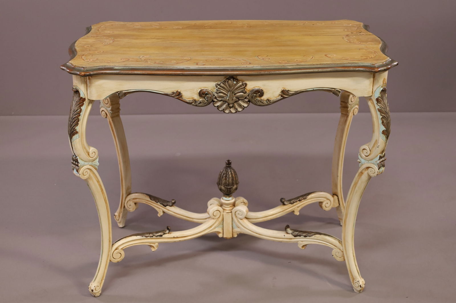 CARVED FRENCH STYLE PARLOR TABLE (1 of 3)