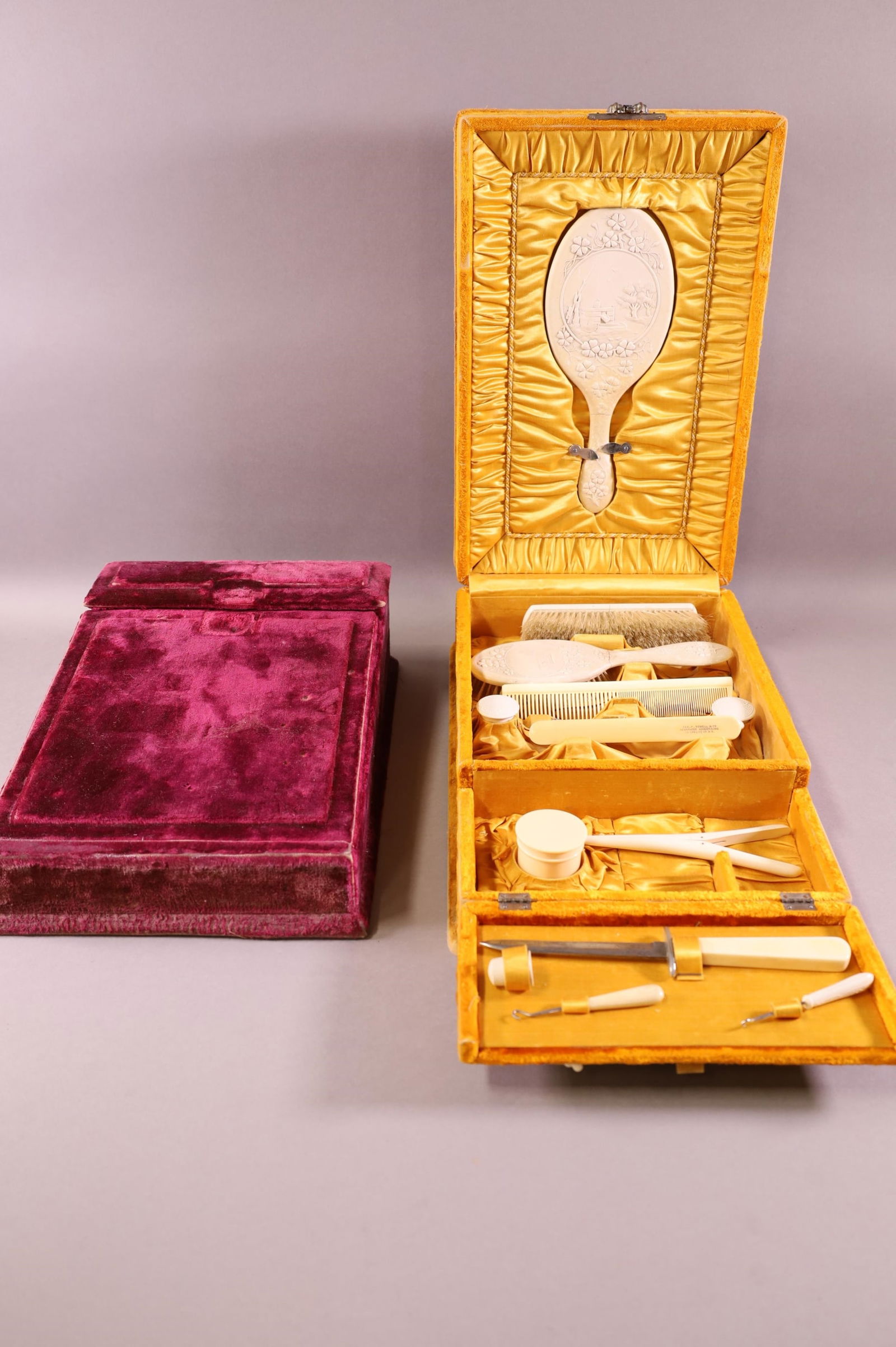 VICTORIAN LAP DESK & VANITY SET (1 of 7)