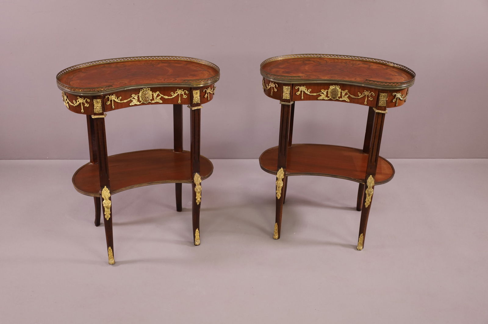 PAIR OF FRENCH STYLE END TABLES (1 of 4)