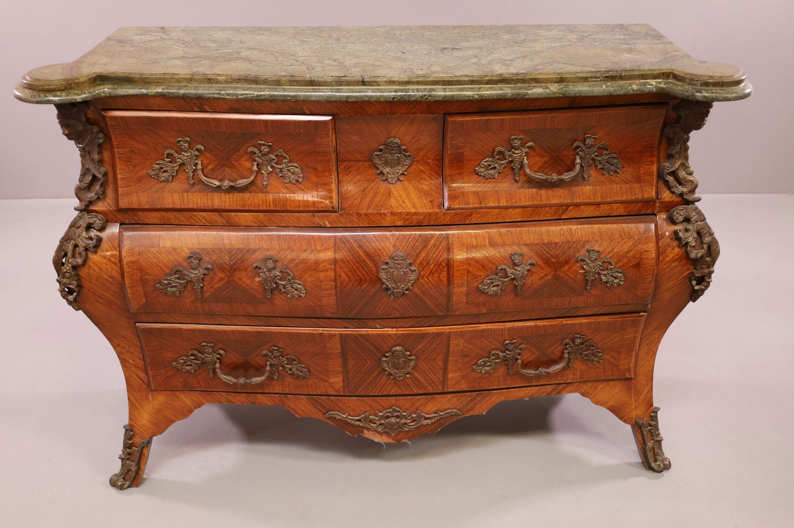 LARGE FRENCH STYLE MARBLE TOP CHEST (1 of 5)