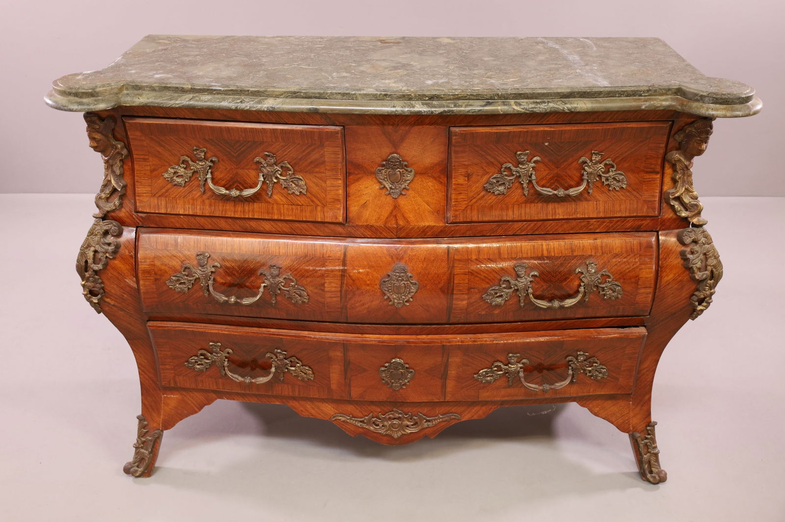 LARGE FRENCH STYLE MARBLE TOP CHEST (1 of 2)