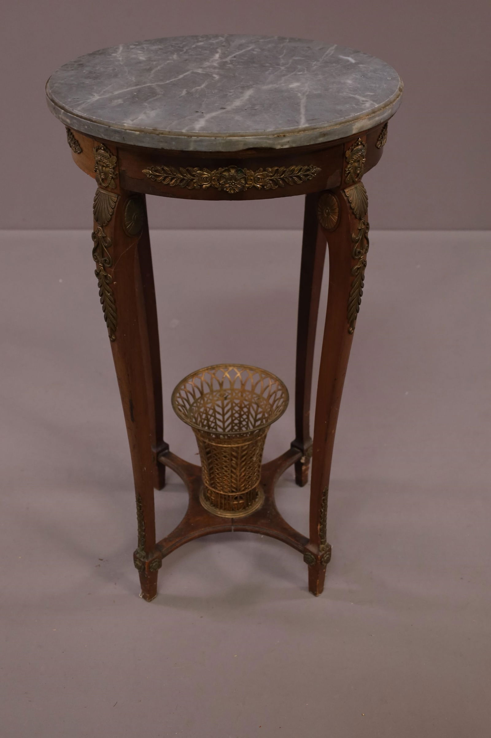 FRENCH STYLE MARBLE TOP SIDE TABLE (1 of 3)