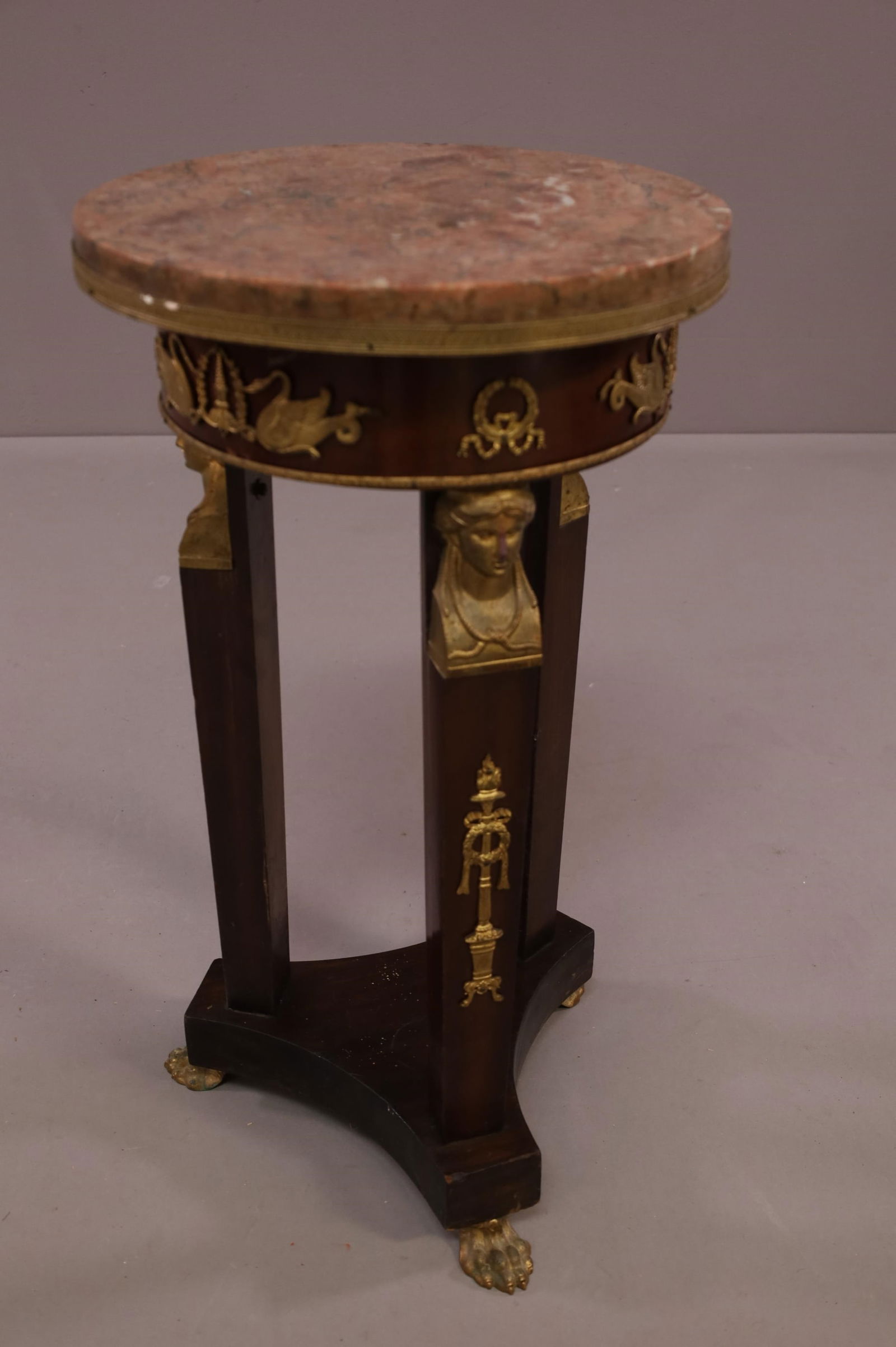 FRENCH EMPIRE MARBLE TOP SIDE TABLE (1 of 3)