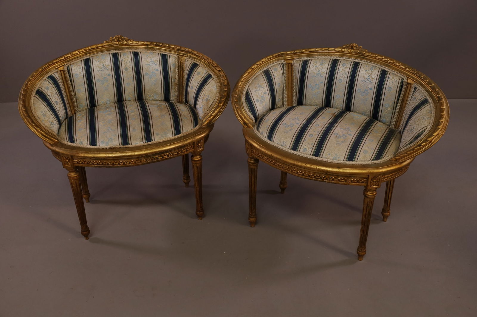 PAIR OF GOLD GILT FRENCH STOOLS (1 of 4)