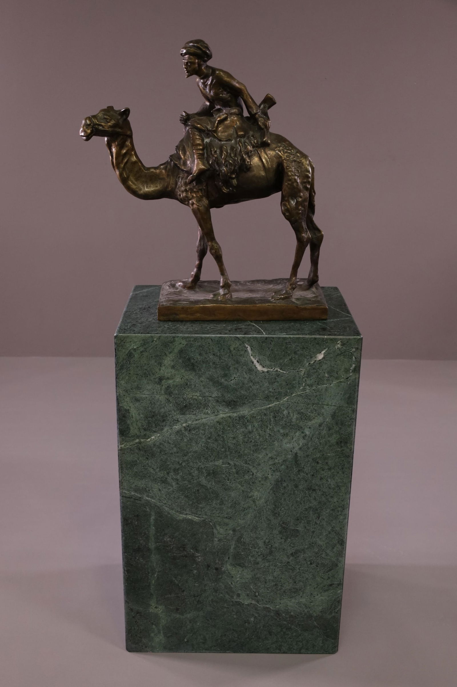 ARABIAN BRONZE ON MARBLE PEDESTAL (1 of 4)