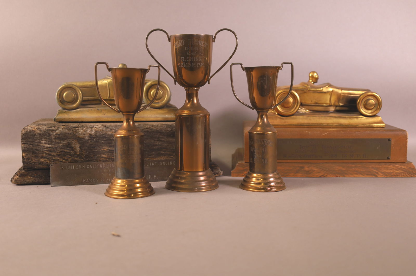 FIVE VINTAGE CAR RACING TROPHIES (1 of 3)