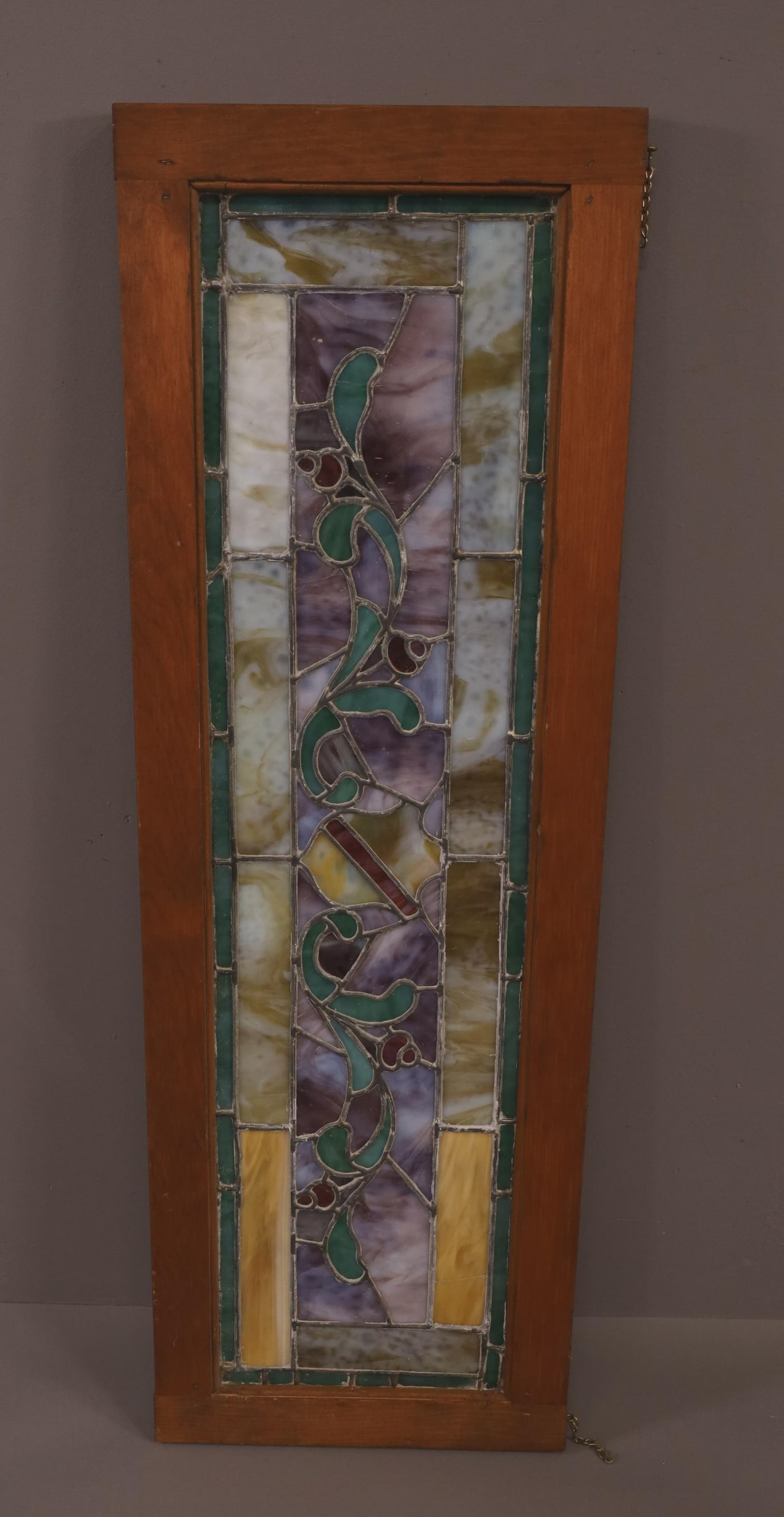 ANTIQUE LEADED GLASS WINDOW (1 of 3)