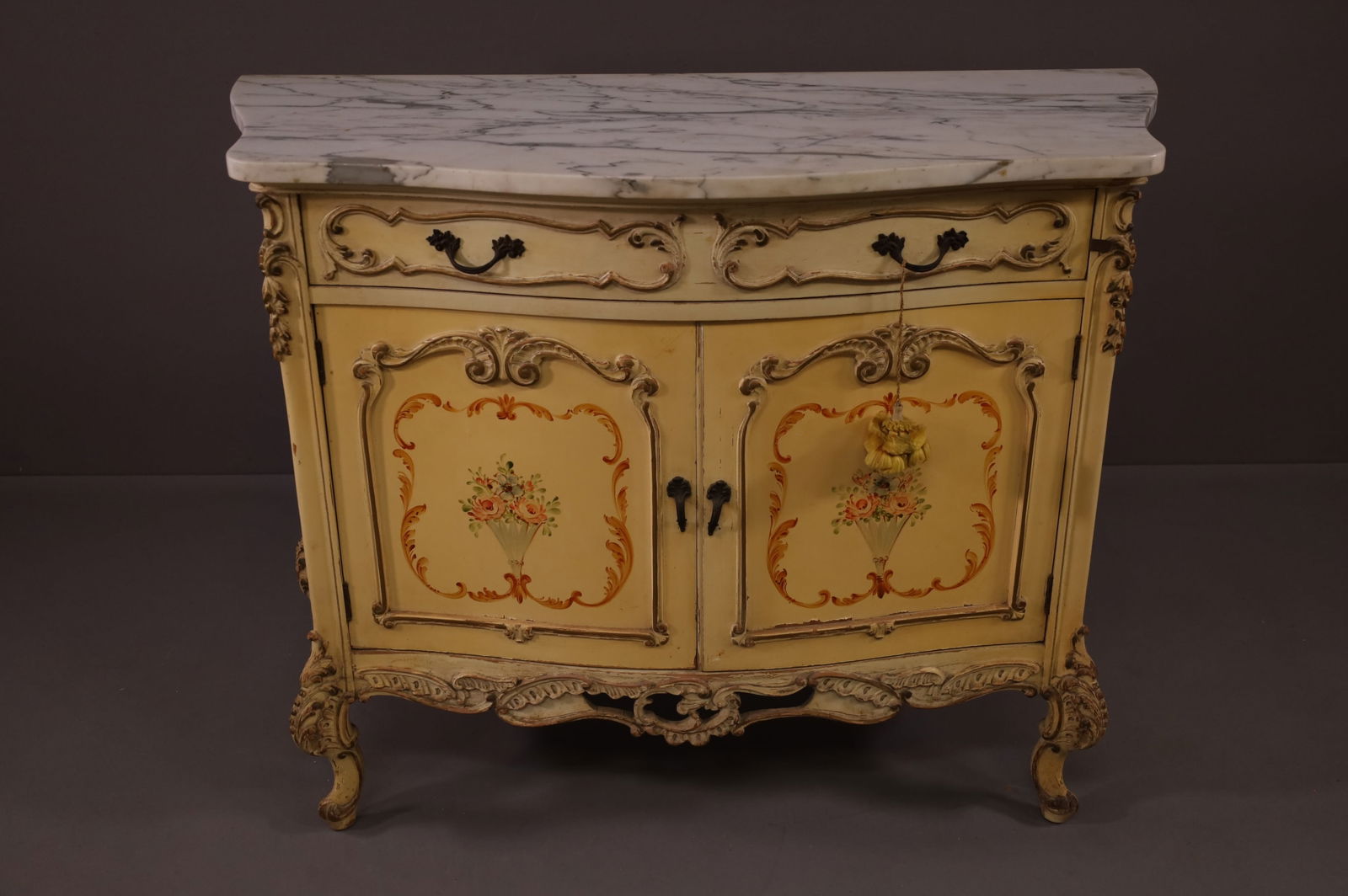 HAND PAINTED MARBLE TOP SERVER (1 of 3)