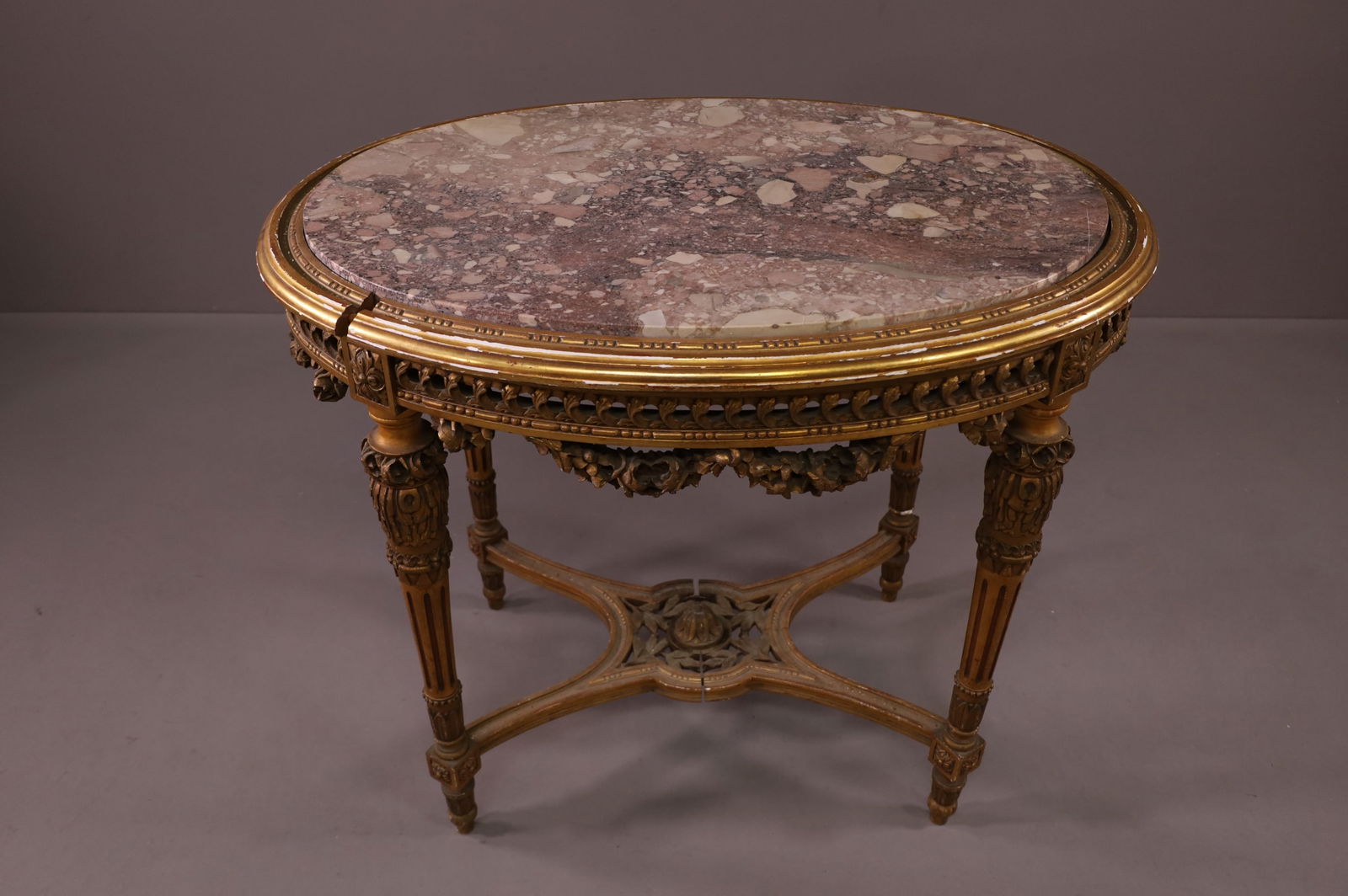 ANTIQUE GOLD GILT FRENCH CENTER TABLE (1 of 4)