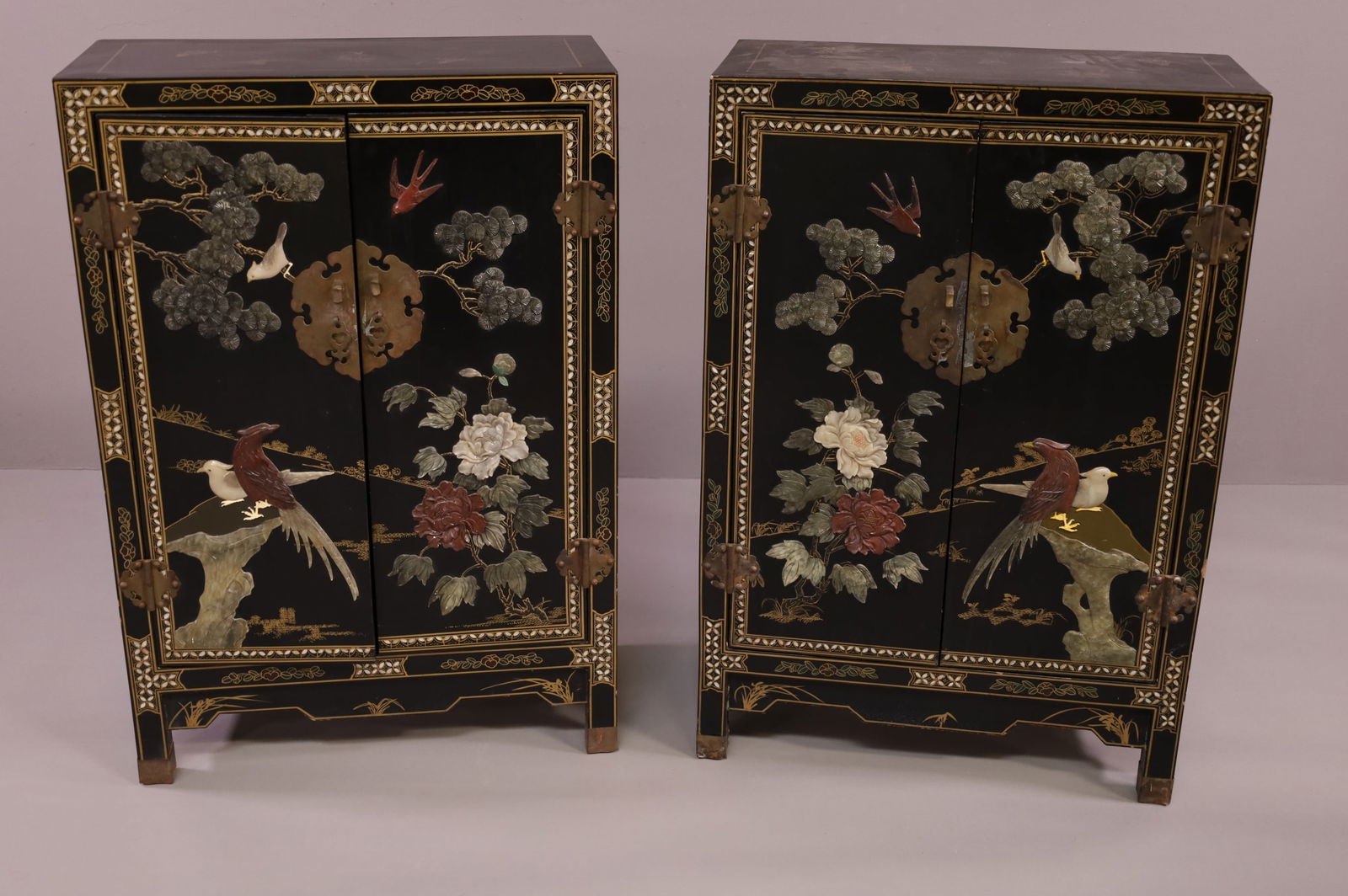 PAIR OF CHINESE LACQUER CABINETS (1 of 3)