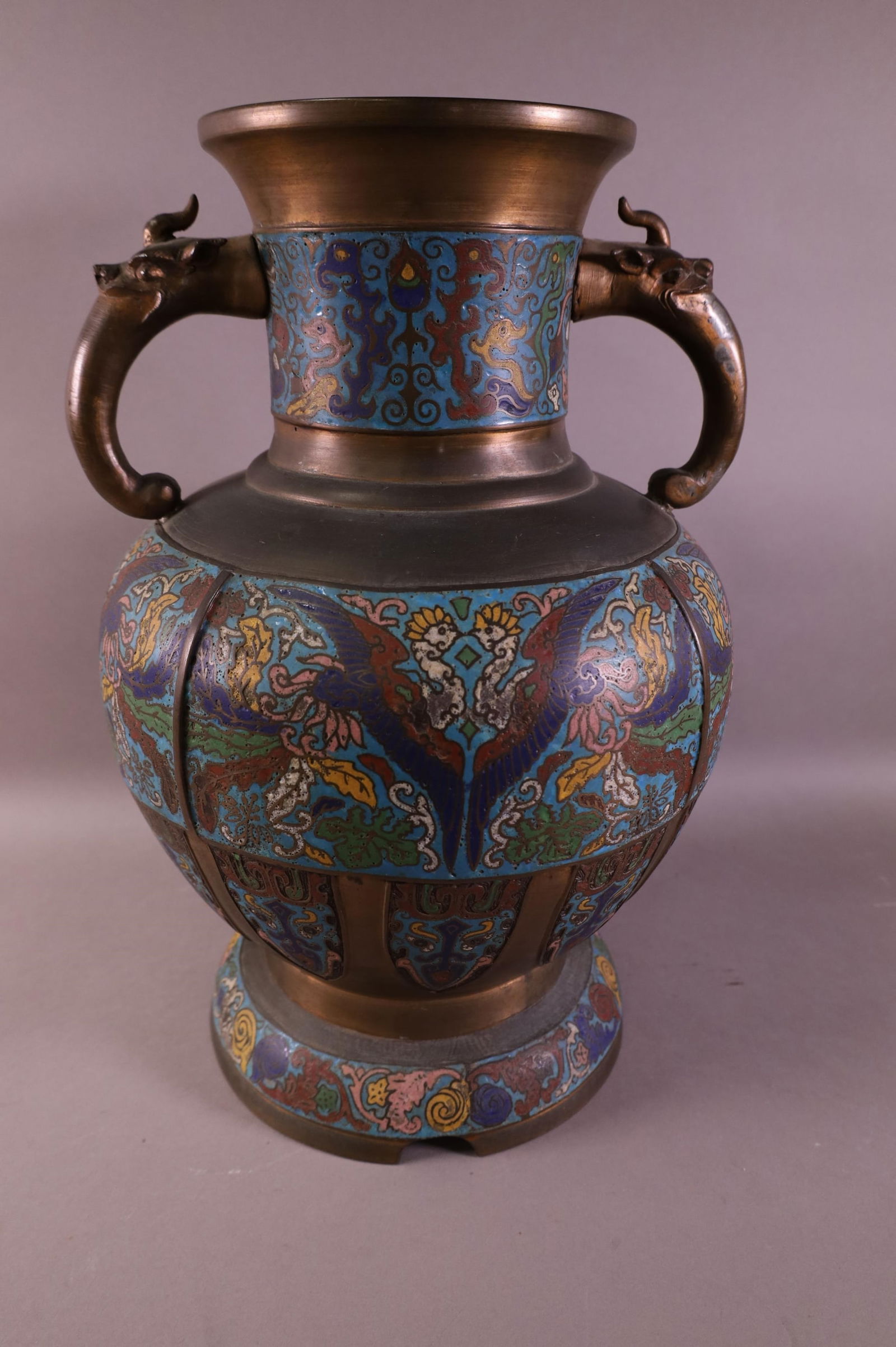 LARGE CHAMPLEVE VASE (1 of 4)