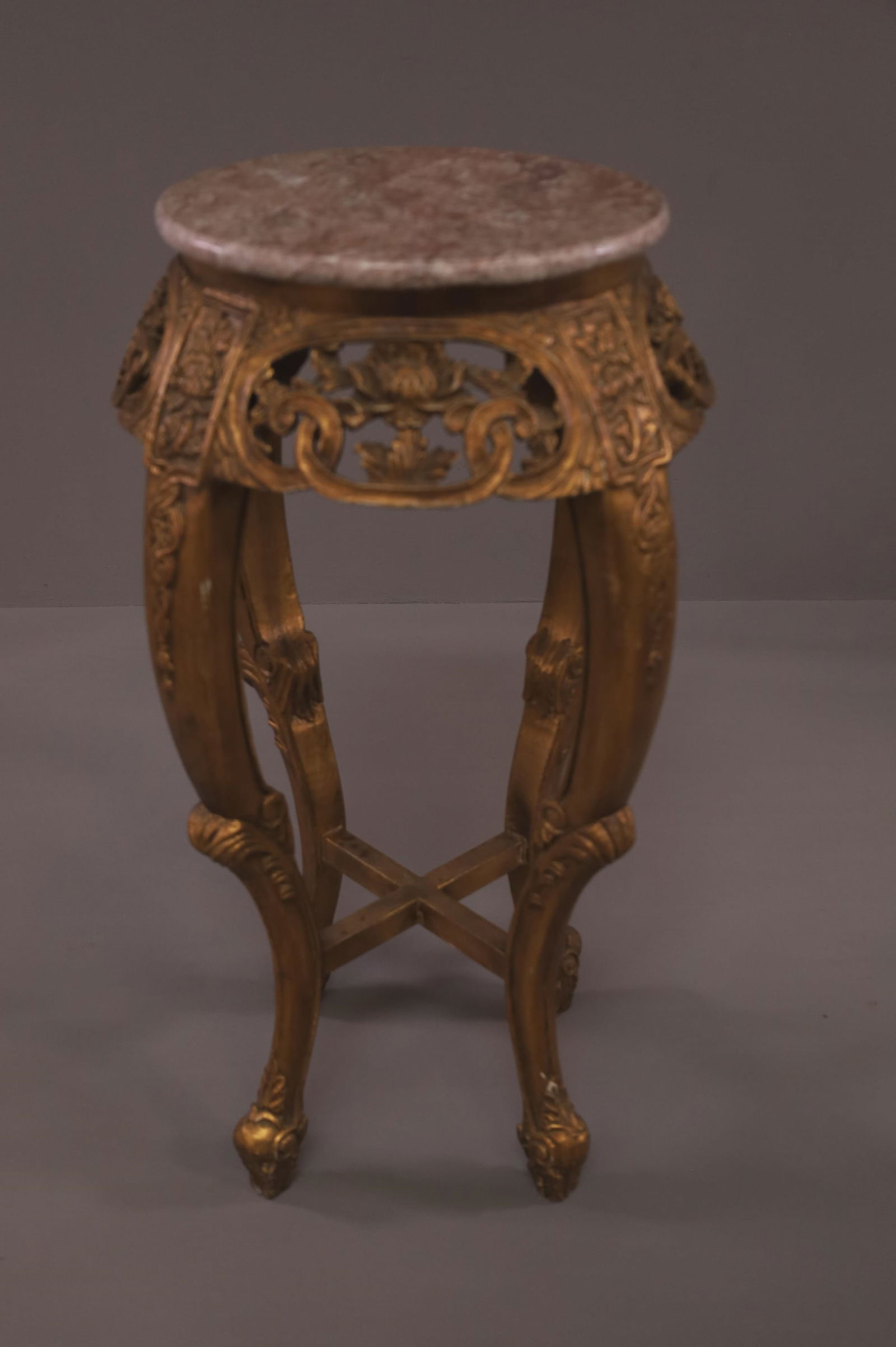 MARBLE TOP GOLD GILT STAND (1 of 2)