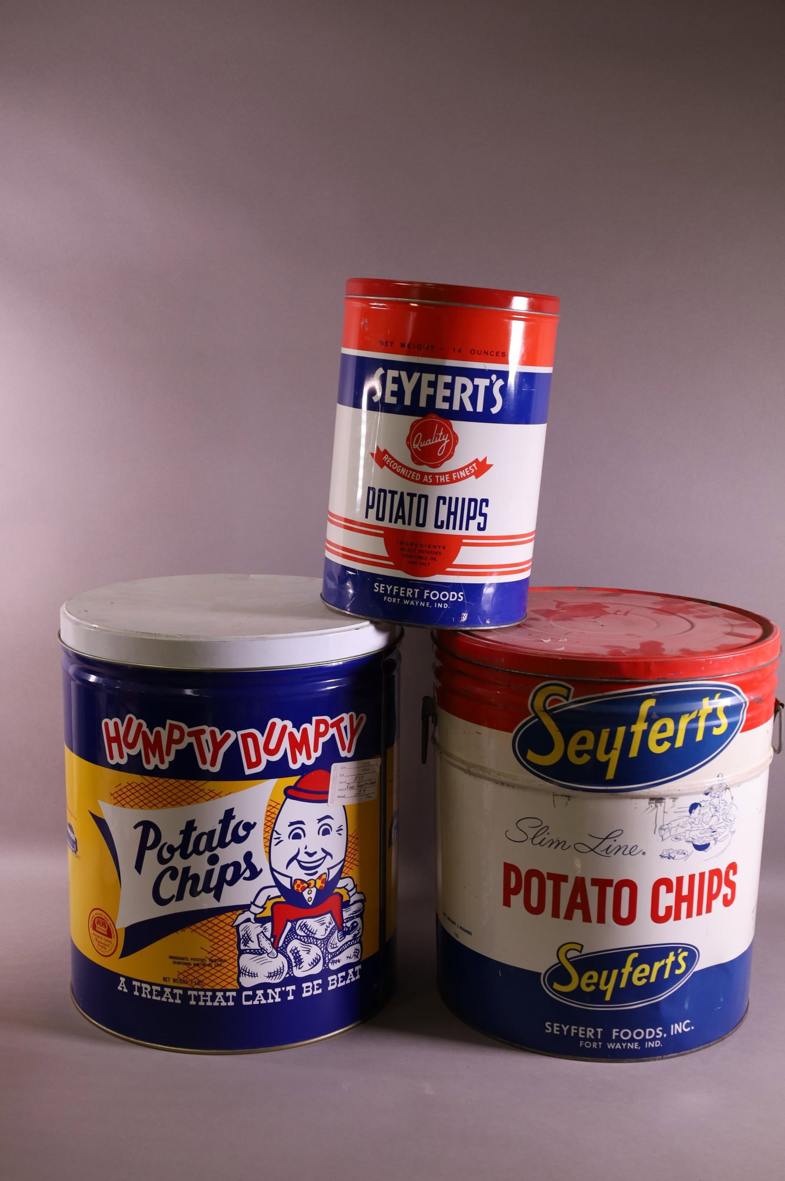 THREE POTATO CHIP TINS (1 of 2)