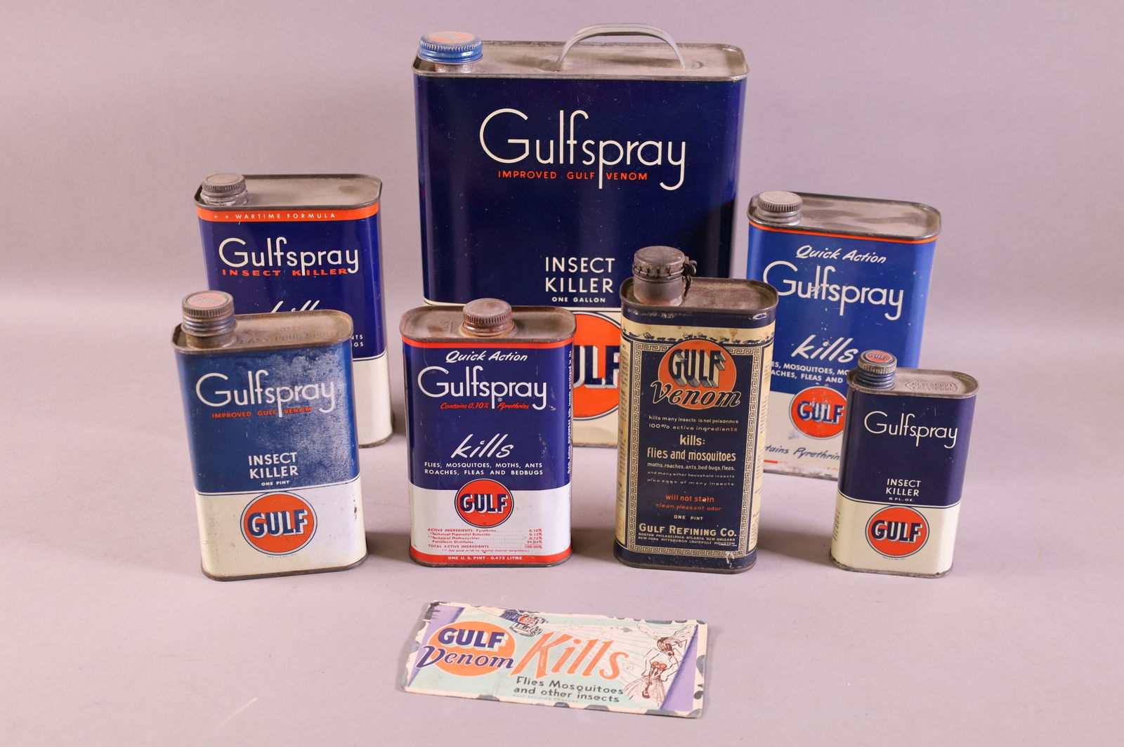 LARGE LOT OF GULF PESTICIDE CANS (1 of 3)
