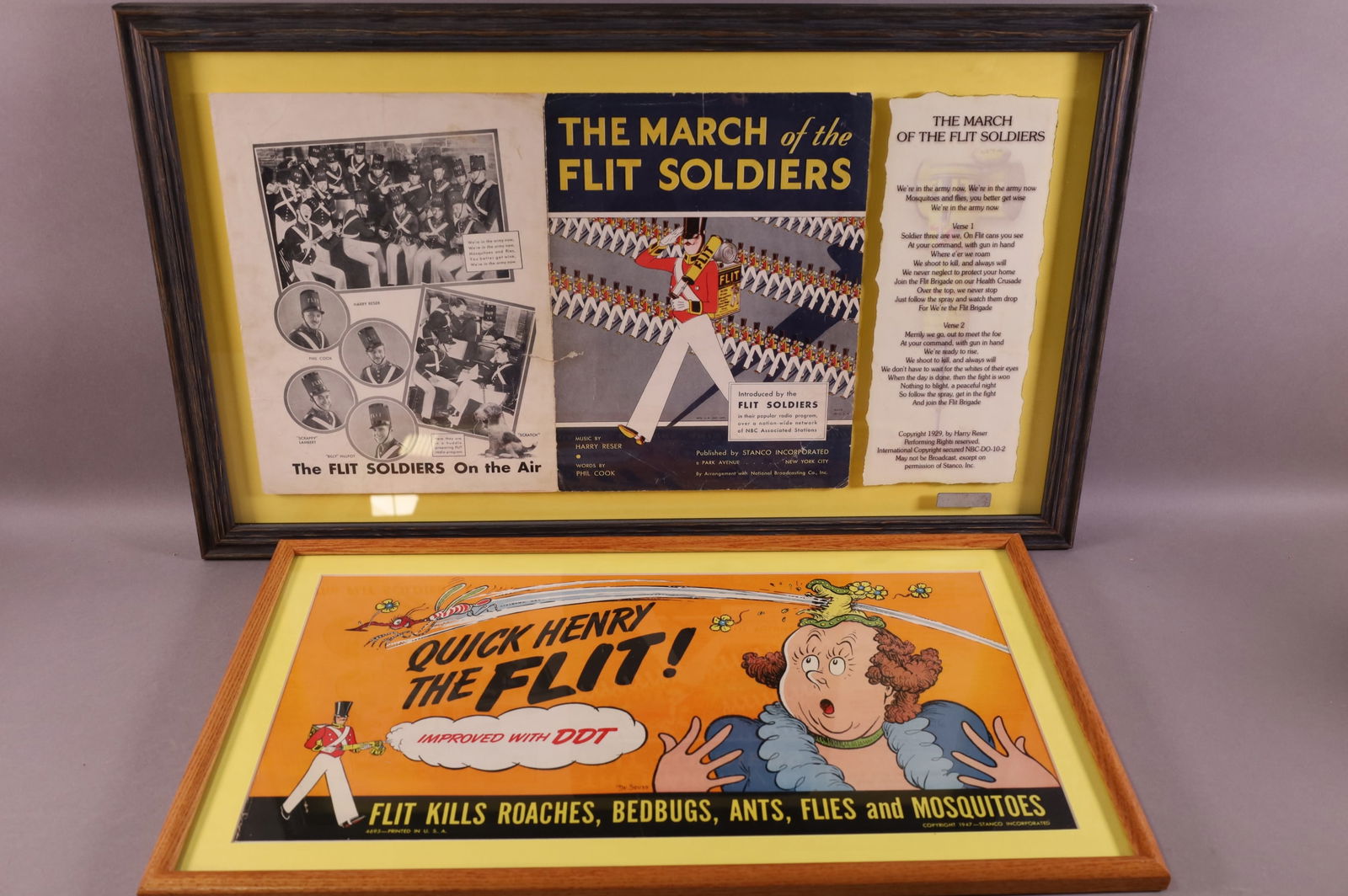 TWO FRAMED FLIT ADS (1 of 4)