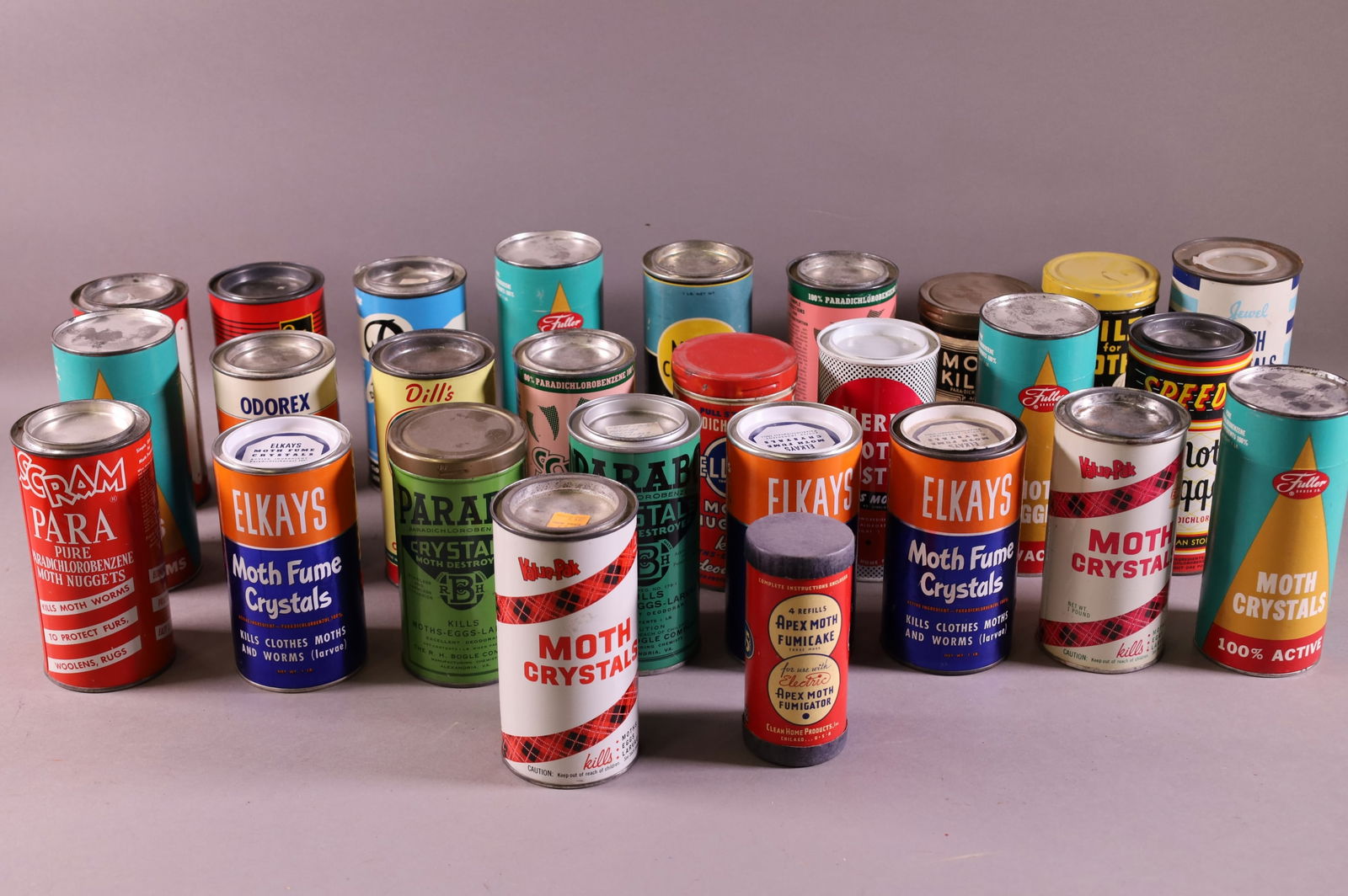 LARGE LOT OF MOTH RELATED CANS (1 of 3)