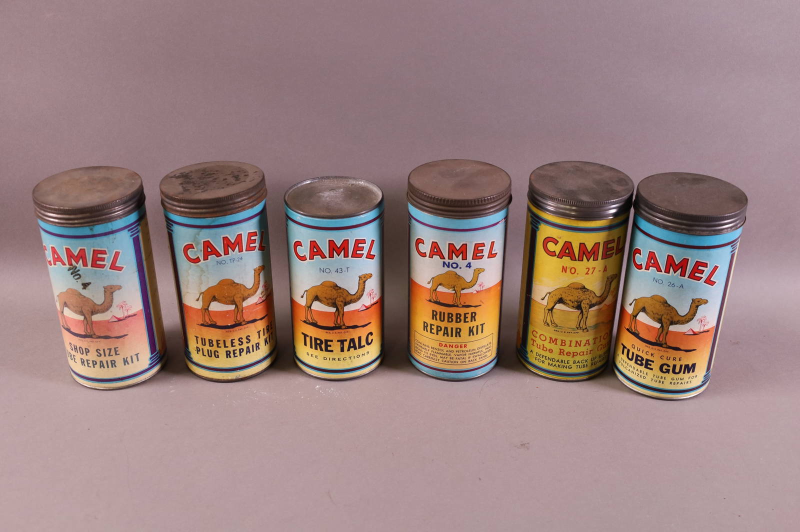 Six Camel Tire Repair Kits Auction