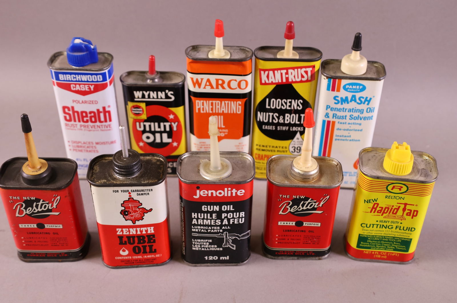TEN HANDY OILER CANS: INCLUDING WARCO, ZENITH, AND MORE.