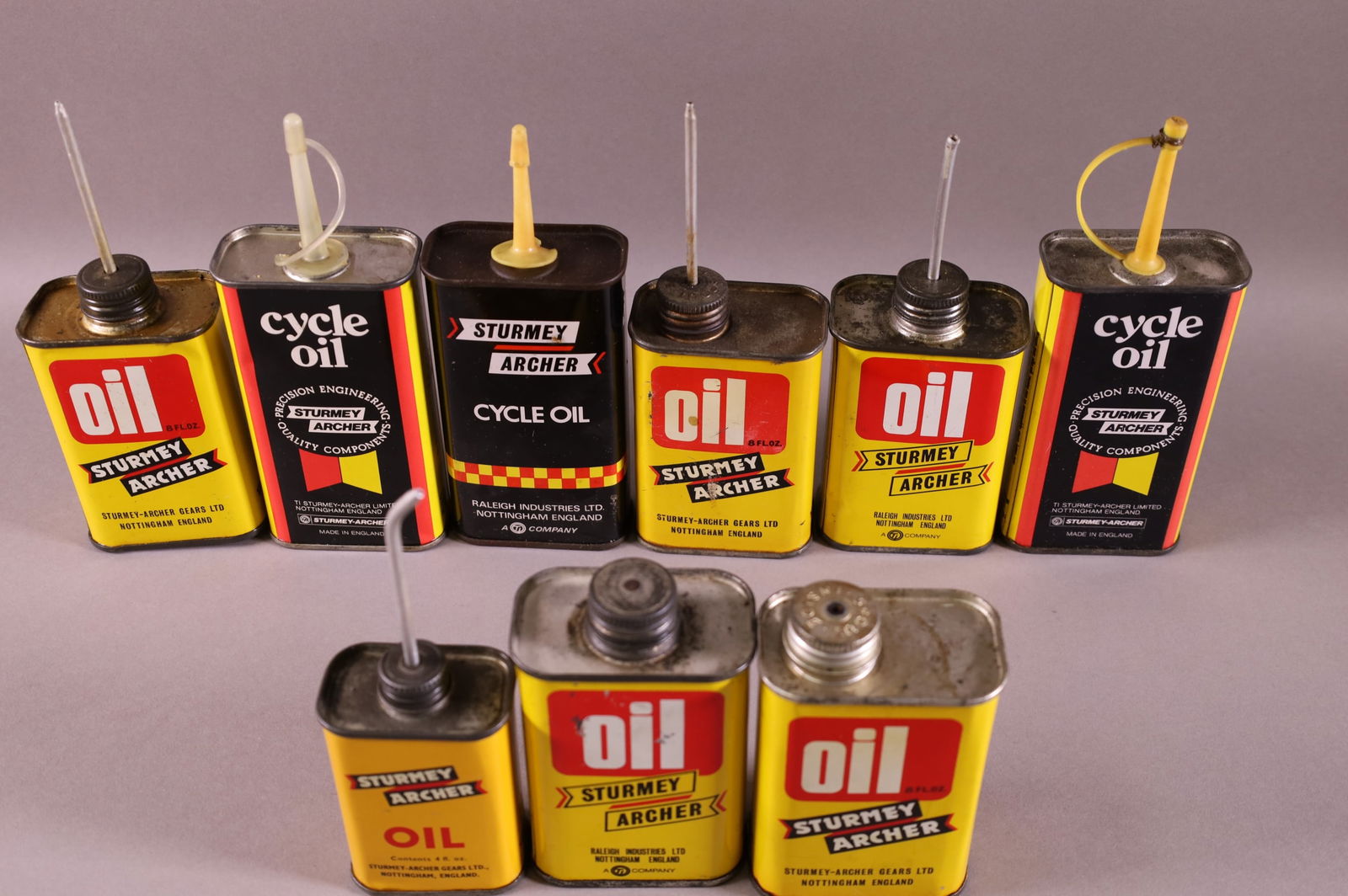 9 STURMEY ARCHER OIL CANS (1 of 1)
