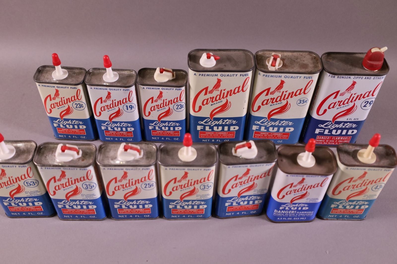 13 CARDINAL LIGHTER FLUID CANS (1 of 1)
