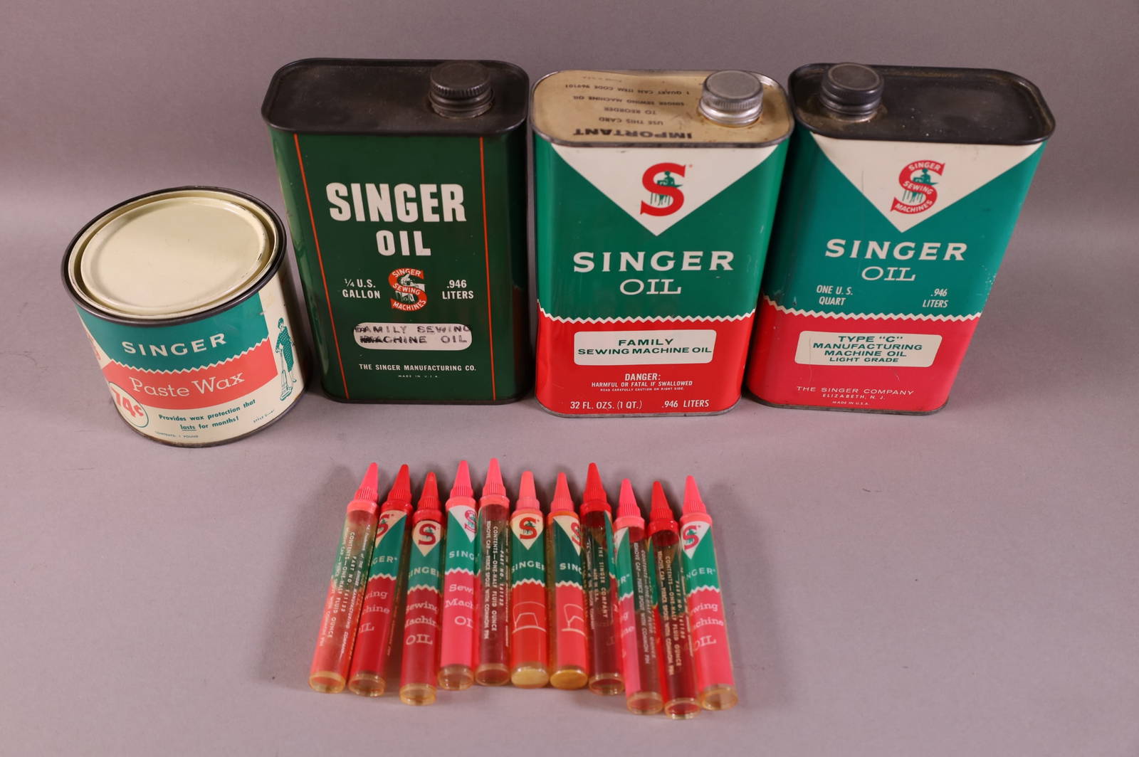 Lot Of Singer Sewing Machine Oil Auction