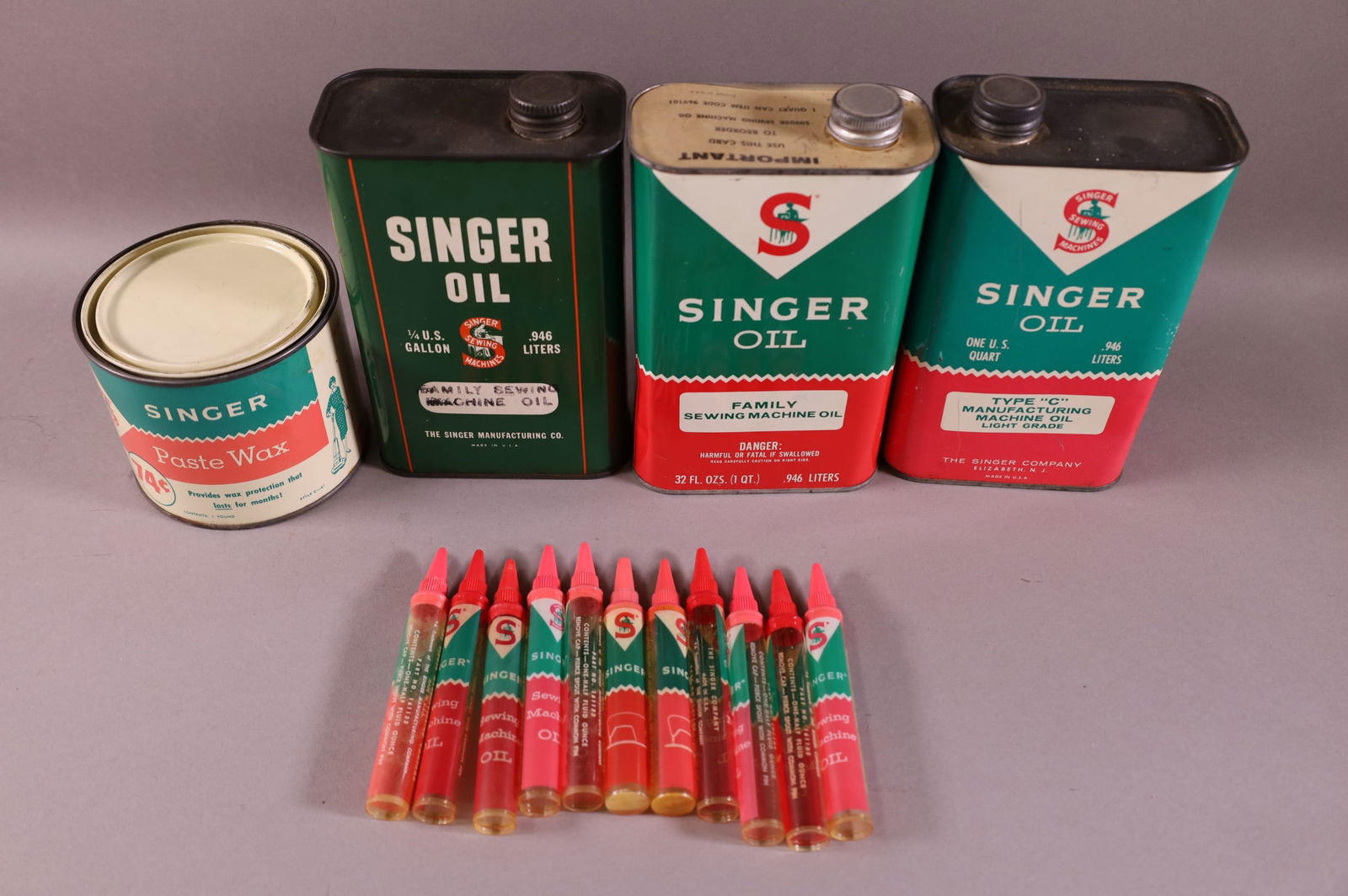 Lot Of Singer Sewing Machine Oil Auction