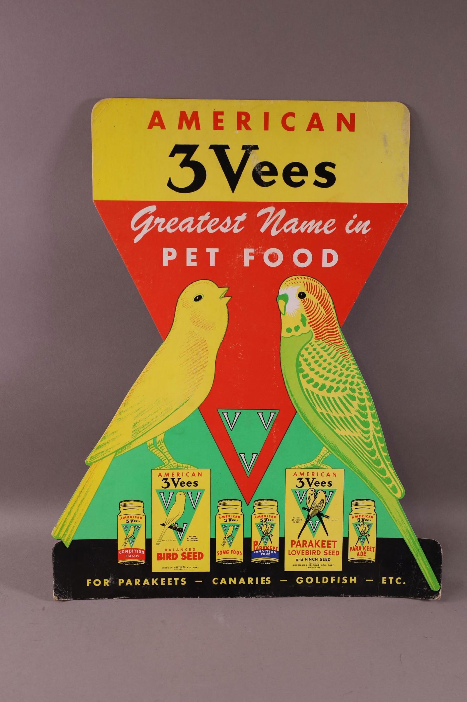 3 VEES CARDBOARD AD DISPLAY (1 of 2)