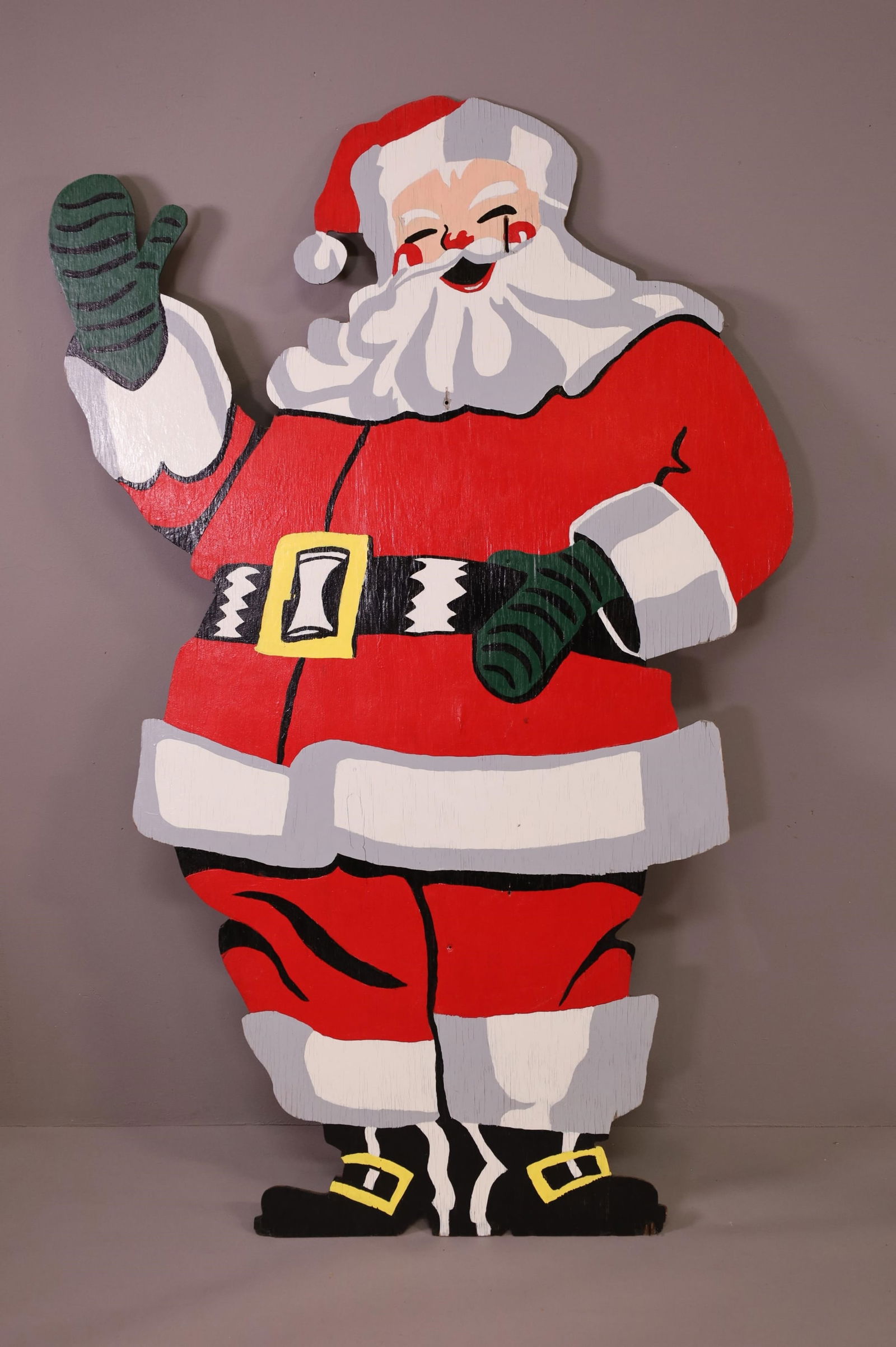 LARGE HAND PAINTED SANTA FIGURE (1 of 4)