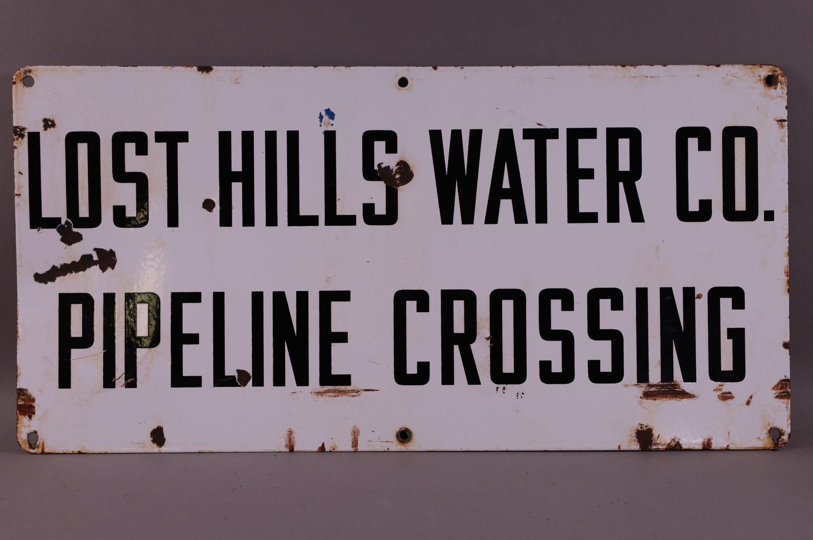 LOST HILLS (CALIFORNIA) WATER PORCELAIN SIGN (1 of 2)