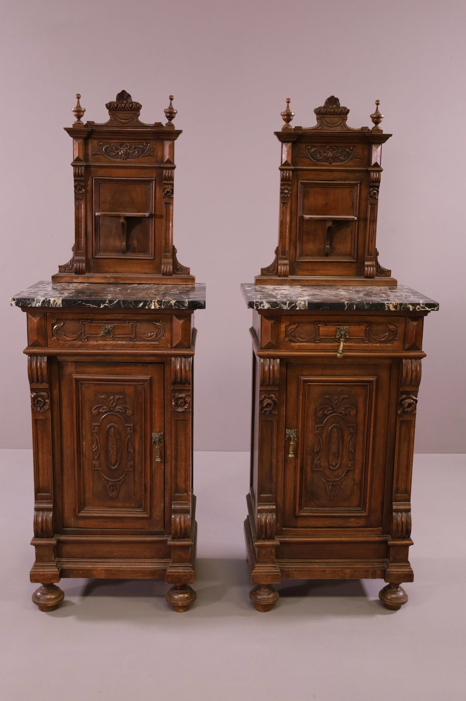 PAIR OF VICTORIAN MARBLE TOP NIGHTSTANDS (1 of 2)