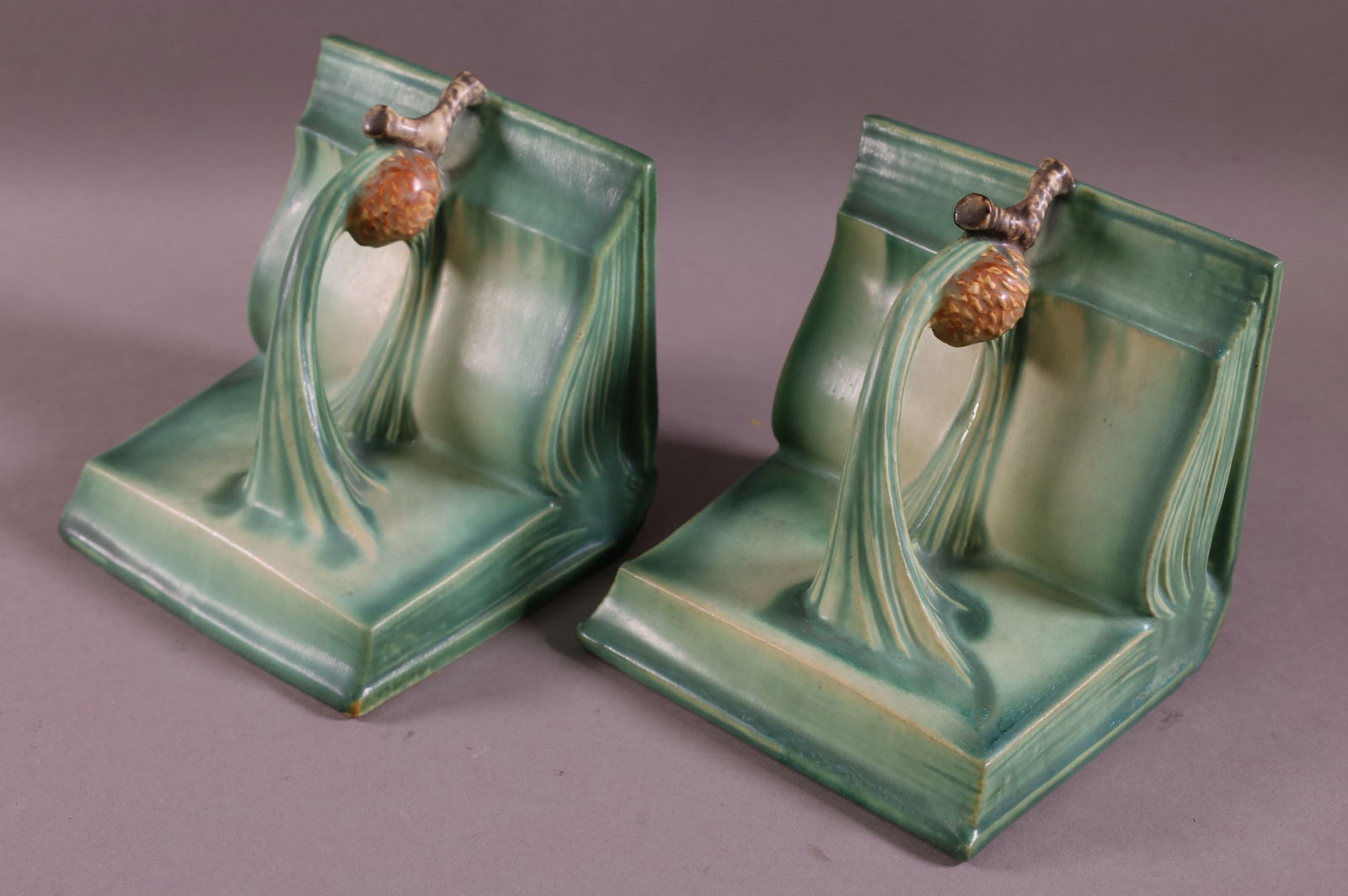 PR. ROSEVILLE PINECONE BOOKENDS (1 of 3)