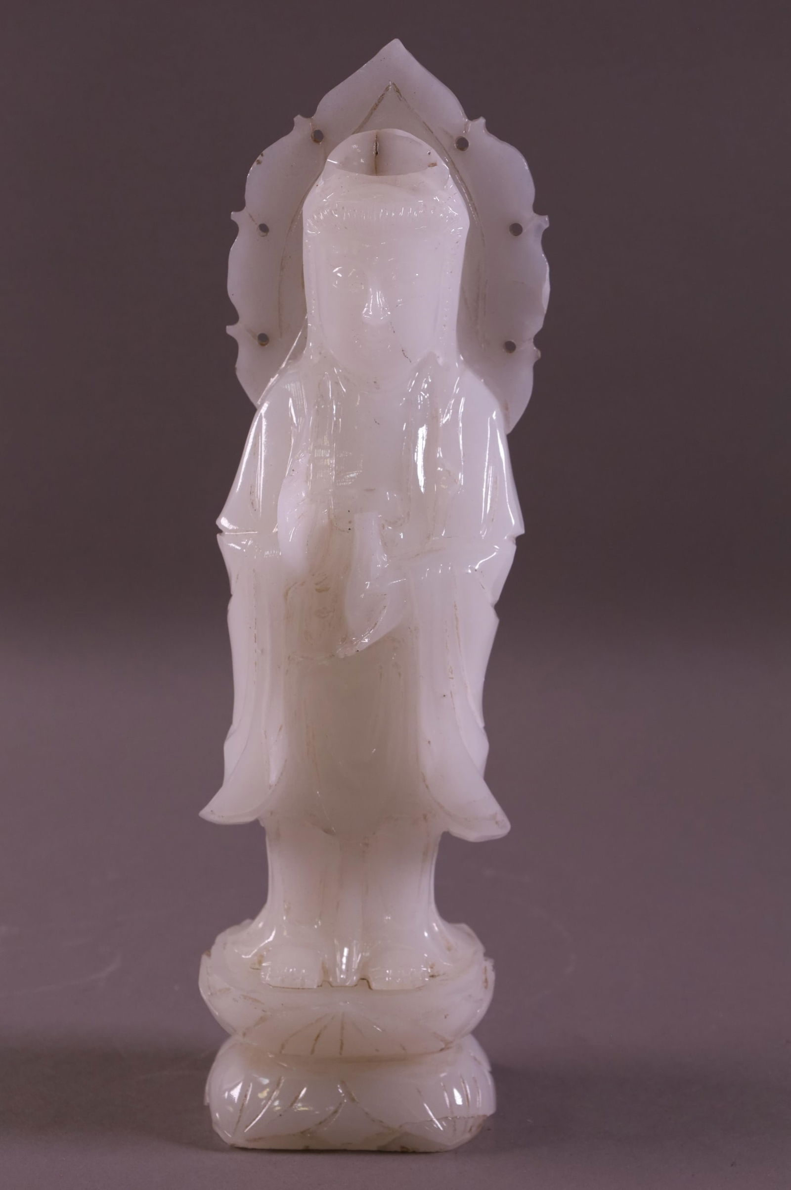 ASIAN WHITE STONE FIGURE (1 of 2)
