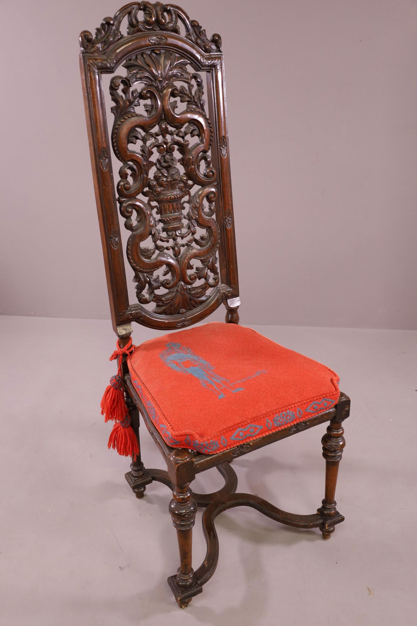 1920'S TALL BACK SPANISH HALL CHAIR (1 of 6)