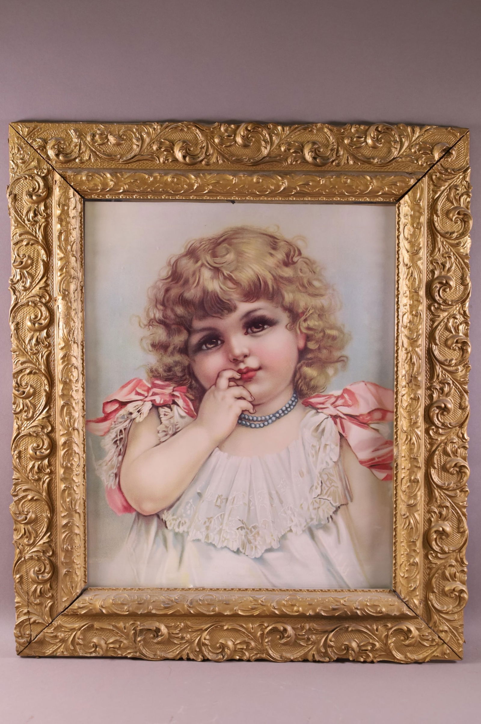 FRAMED VICTORIAN LITTLE GIRL PRINT (1 of 4)