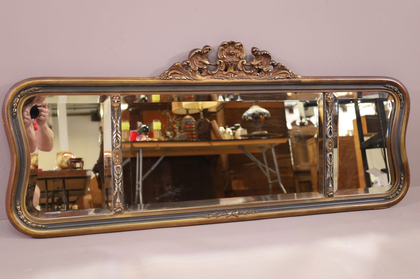 1920'S 3 PANEL PIANO OR BUFFET MIRROR (1 of 2)