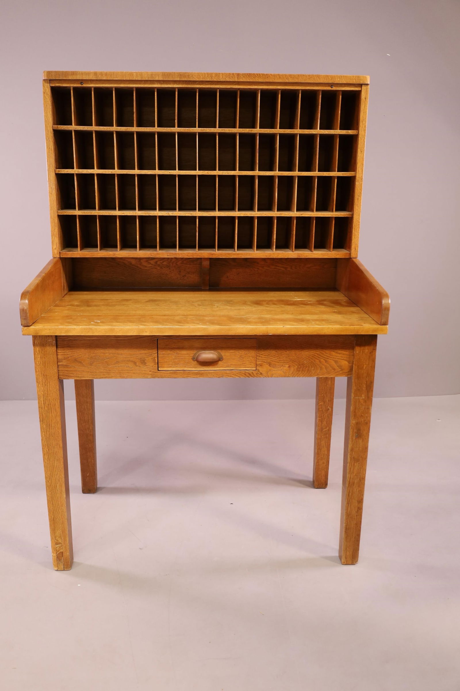 ANTIQUE OAK POSTMASTER'S DESK (1 of 3)