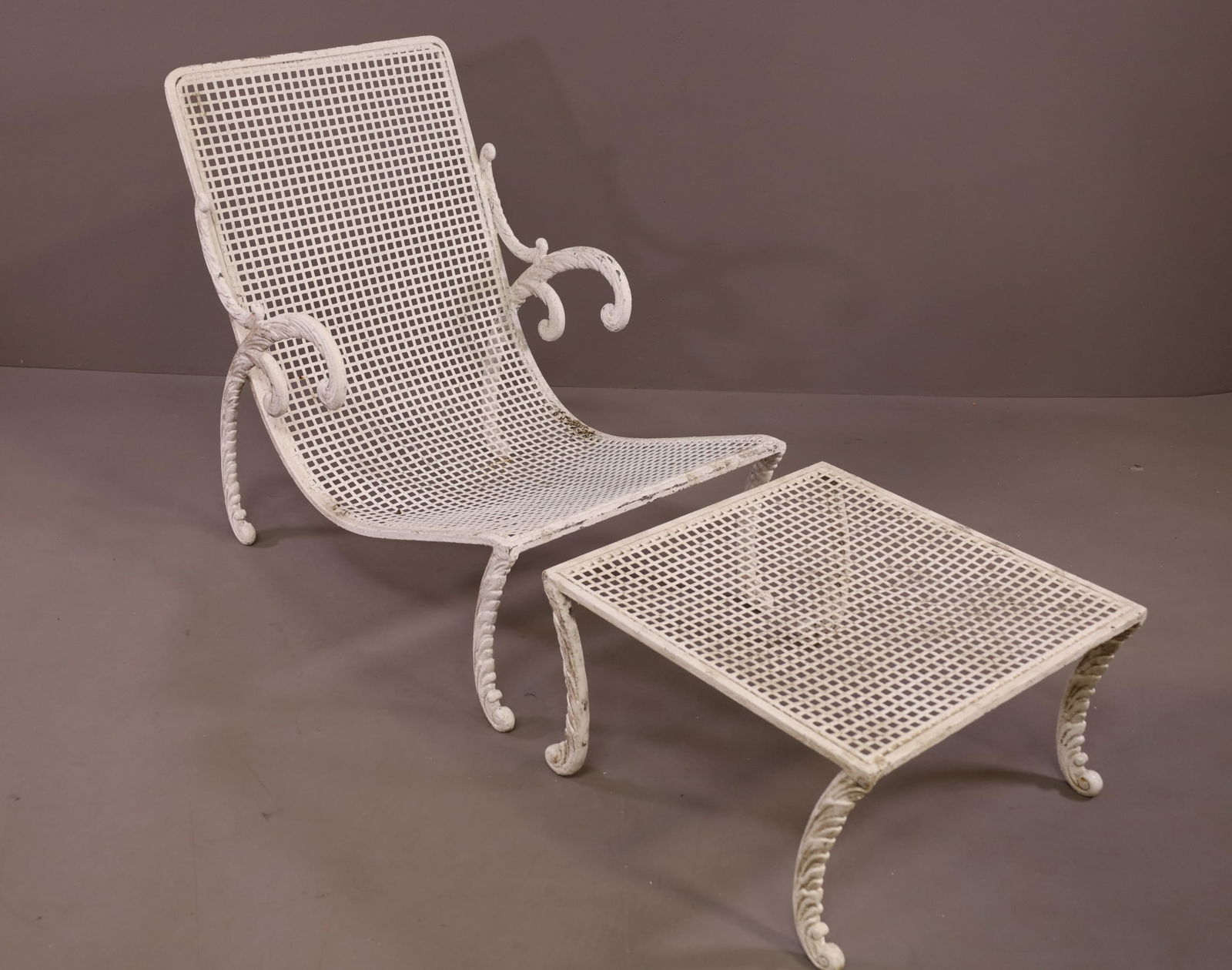 IRON PATIO CHAIR AND OTTOMAN (1 of 3)