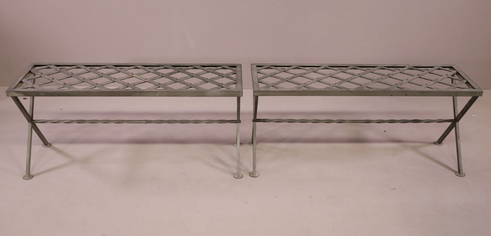 PAIR OF IRON BENCHES (1 of 4)