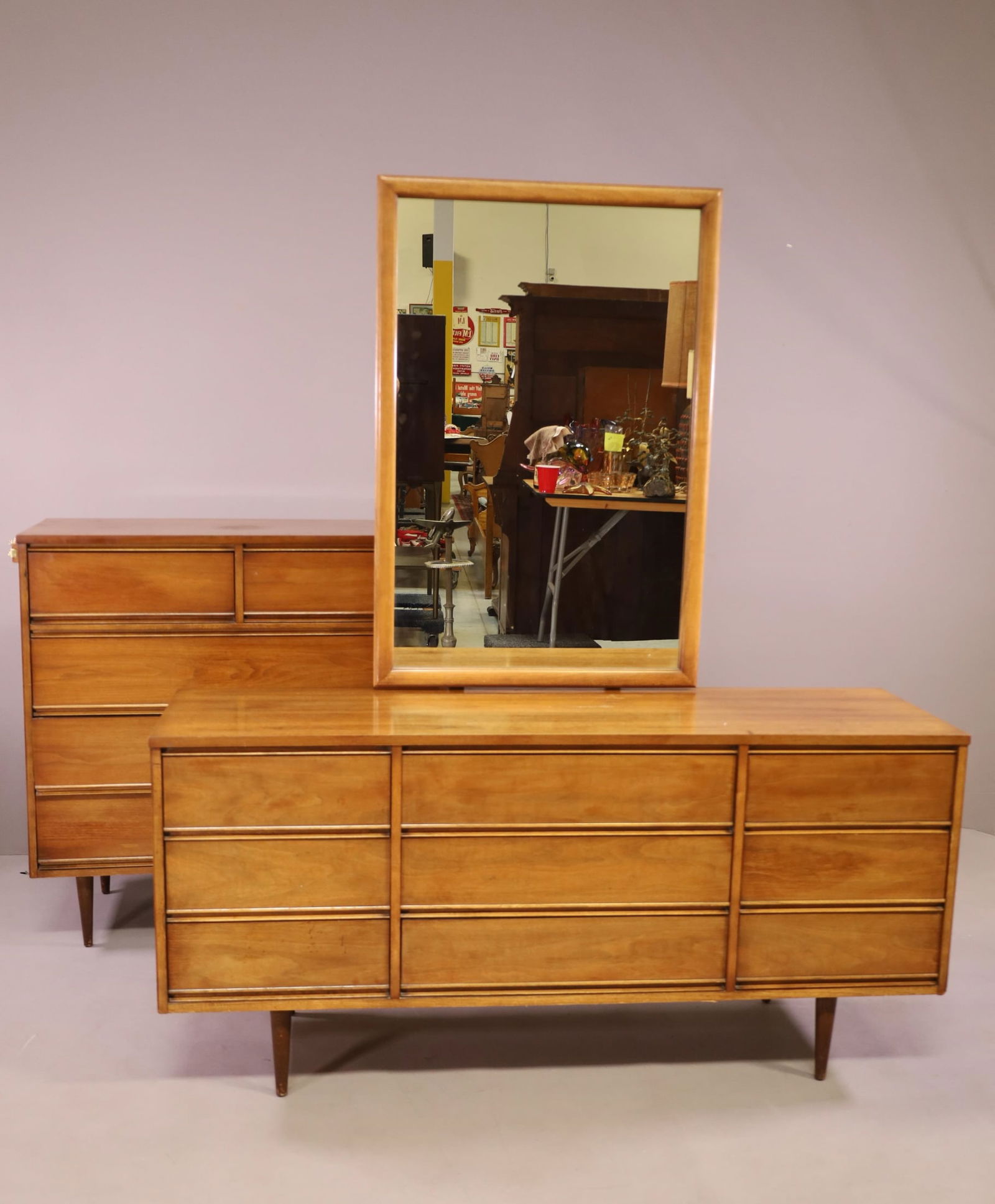 TWO PIECE MID CENTURY MODERN BEDROOM SET (1 of 6)