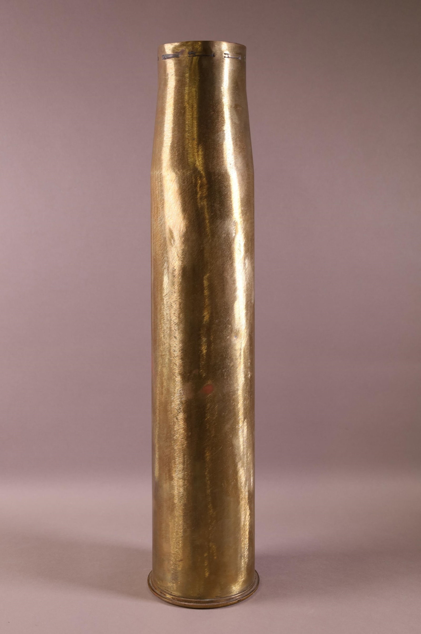 TRENCH ART SHELL: DATED 1953. 90MM M19 SPENT SHELL. 23 1/2" H