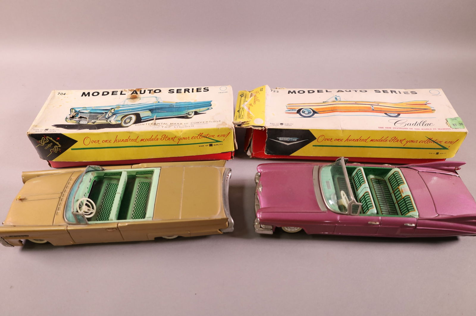 TWO BANDAI JAPANESE FRICTION TOY CARS (1 of 4)