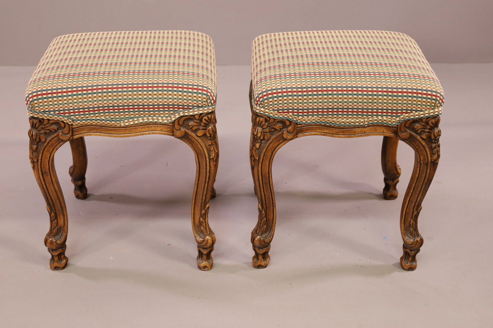 PAIR OF COUNTRY FRENCH STYLE STOOLS (1 of 3)