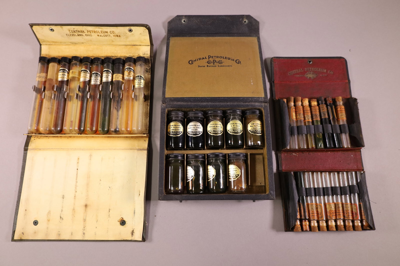 3 SALESMAN SAMPLE OIL CASES (1 of 2)