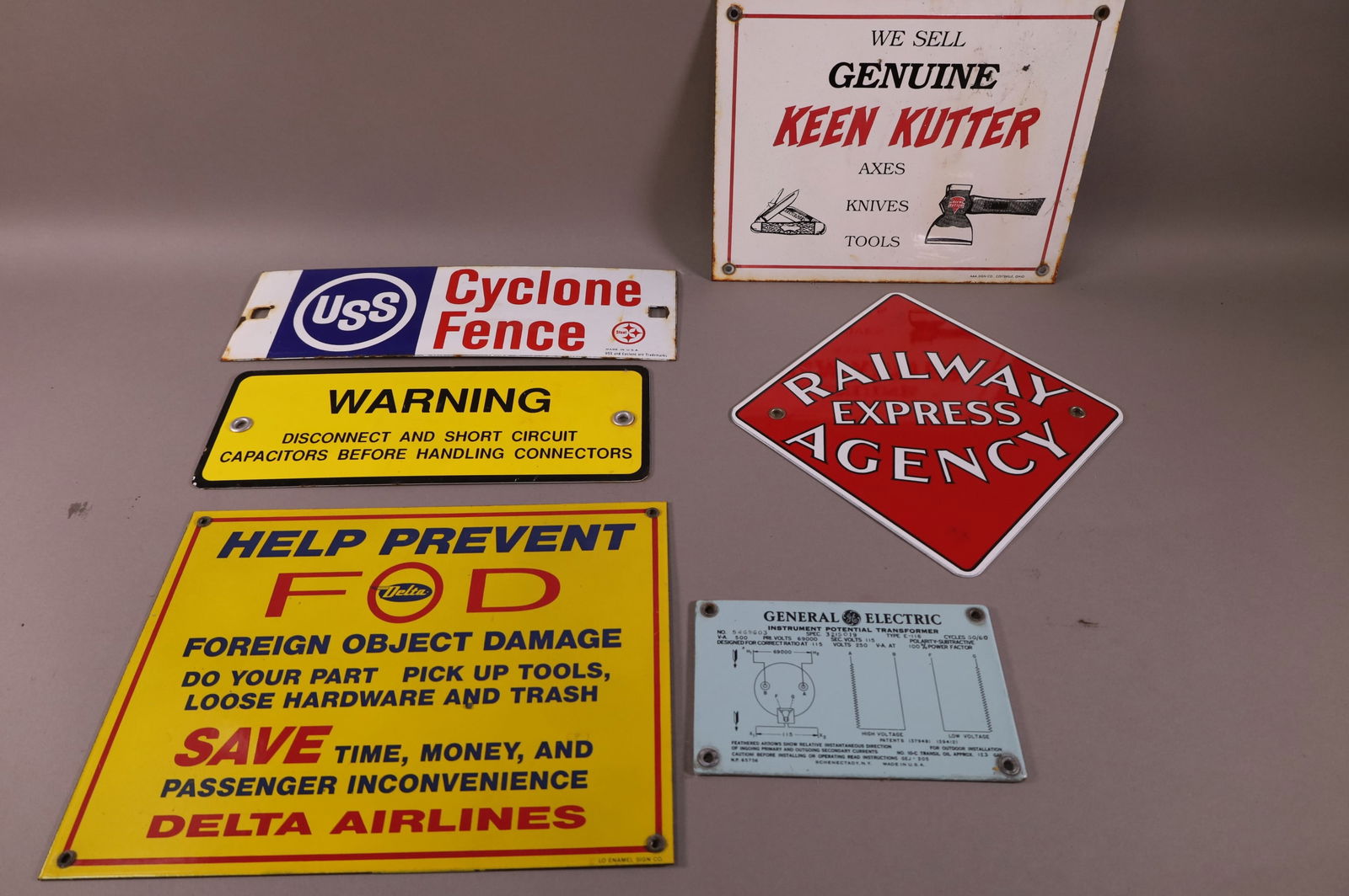 6 PORCELAIN SIGNS (1 of 4)