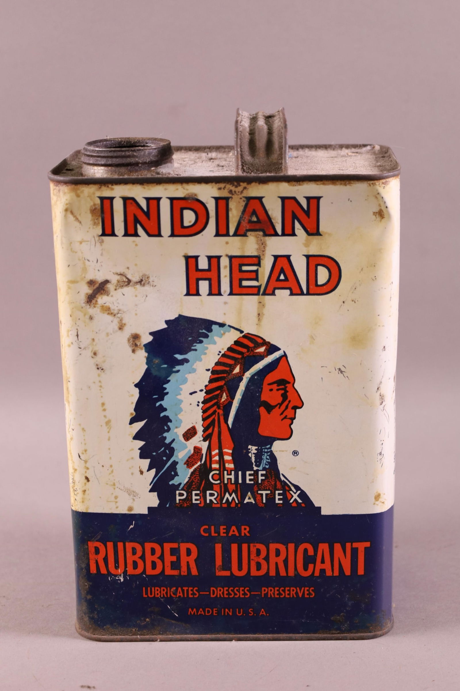 INDIAN HEAD CLEAR RUBBER LUBRICANT CAN