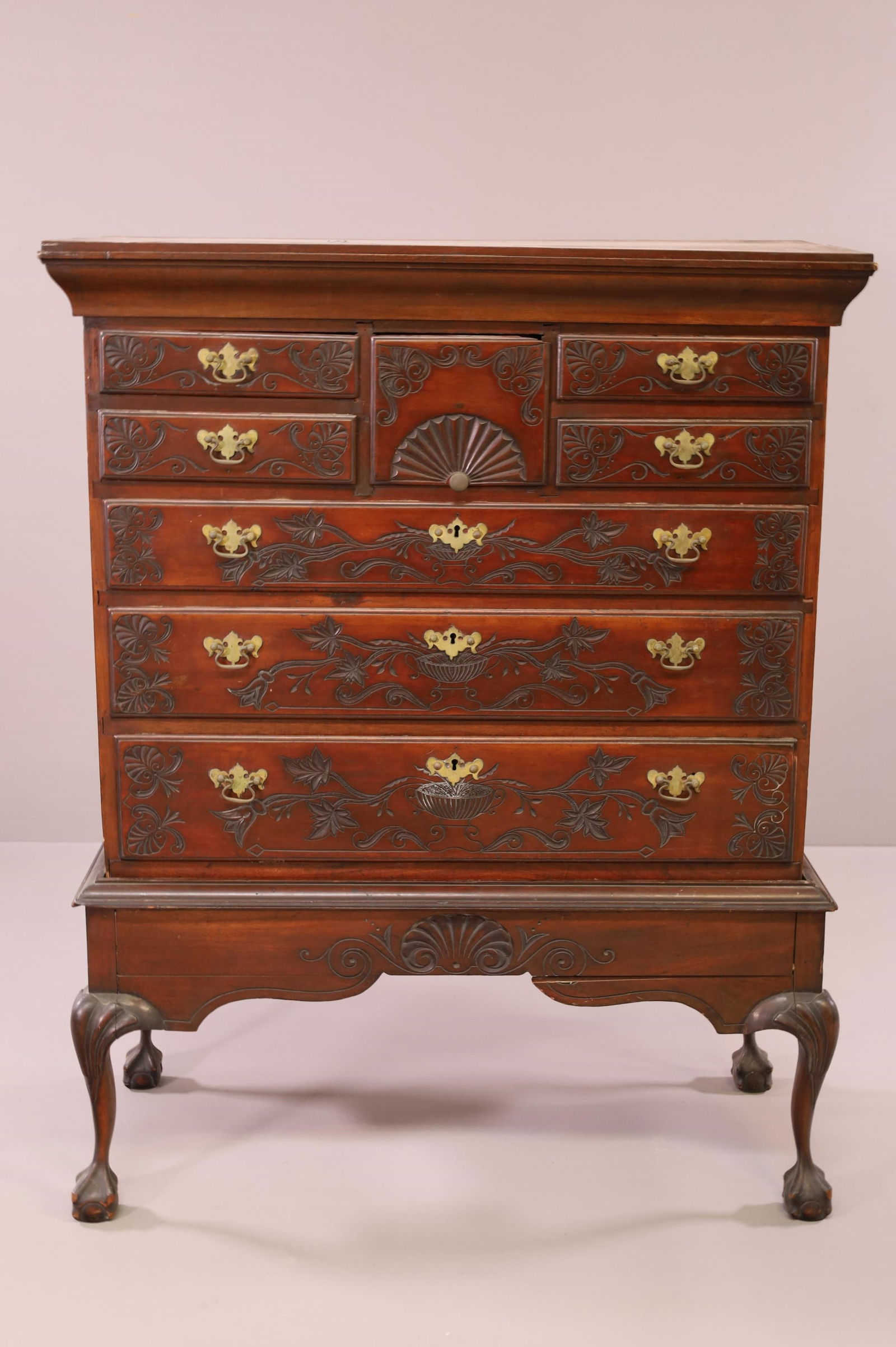 19TH CENTURY MAHOGANY CHEST ON LEGS (1 of 7)
