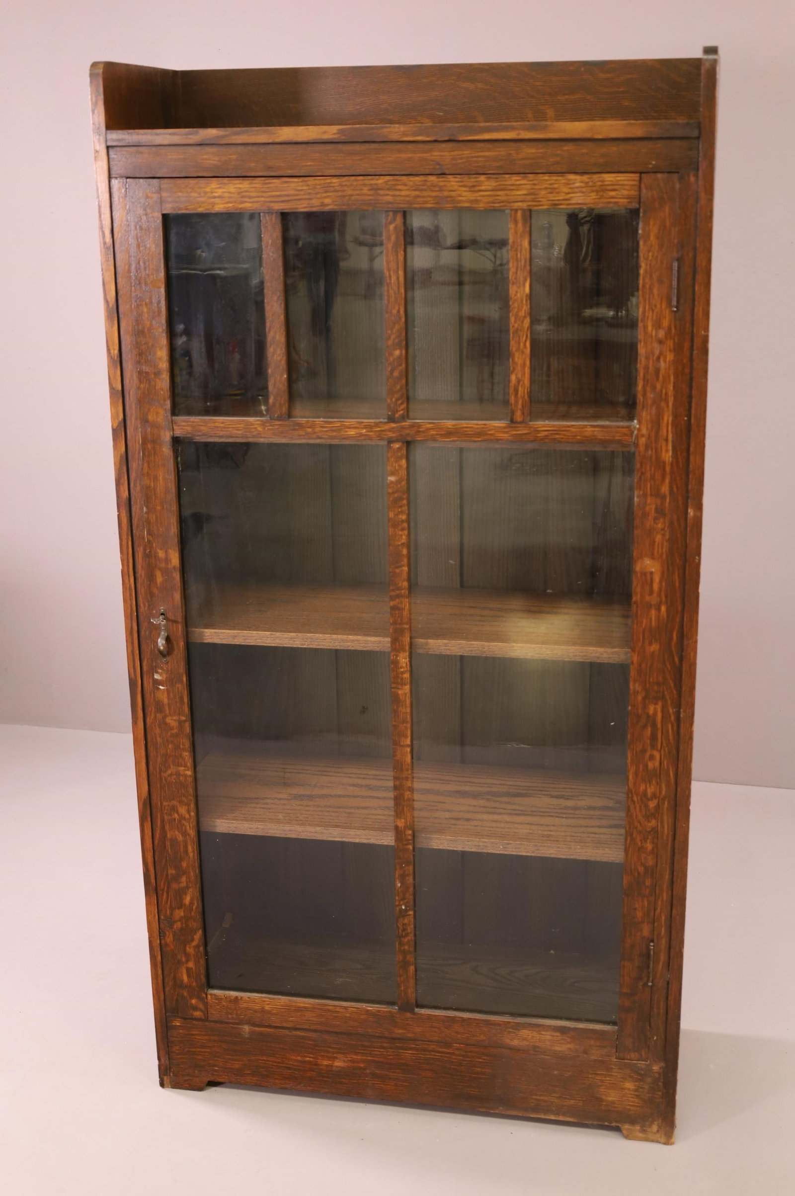 ARTS & CRAFTS OAK SINGLE DOOR BOOKCASE (1 of 3)