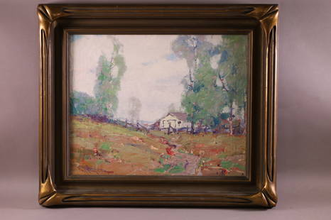 PAUL LAURITZ OIL PAINTING: OIL ON CANVAS, SIGNED LOWER LEFT. LANDSCAPE PAINTING. 20" x 16" IMAGE SIZE / 26" x 22" IN FRAME