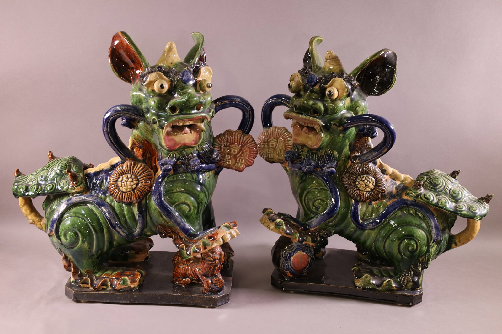 PAIR OF CHINESE PORCELAIN FOO LIONS (1 of 4)