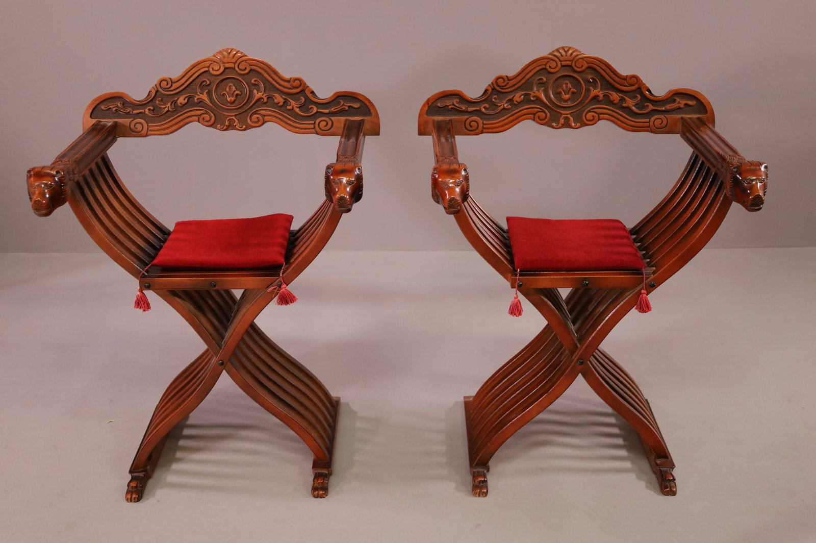 PAIR OF SAVONAROLA CHAIRS (1 of 3)